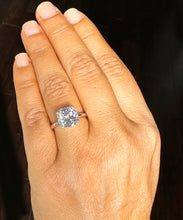 Load image into Gallery viewer, Beautiful 4.00ct set in 14k solid white gold cushion cut forever one moissanite engagement ring solitaire, bridal set, wedding, anniversary