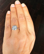 Load image into Gallery viewer, GIA Certified 14K Solid White Gold Cushion Cut Diamond Engagement Ring Solitaire Four Prong set 3.00ctw F-VS2