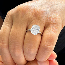 Load image into Gallery viewer, 14k Solid White Gold Oval Cut Forever One Moissanite Engagement Ring Wedding, Bridal Propose 3.00ctw