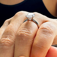 Load image into Gallery viewer, 14k Solid White Gold Oval Cut Forever One Moissanite Engagement Ring Wedding, Bridal Propose 3.00ctw