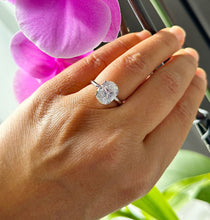 Load image into Gallery viewer, GIA Certified 14k Solid White Gold Oval Cut Engagement Ring Wedding, Bridal Propose 3.00ctw F-VS2