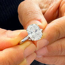 Load image into Gallery viewer, 14k Solid White Gold Oval Cut Moissanite Engagement Ring Wedding, Bridal Propose 3.00ctw