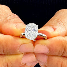 Load image into Gallery viewer, 14k Solid White Gold Oval Cut Forever One Moissanite Engagement Ring Wedding, Bridal Propose 3.00ctw