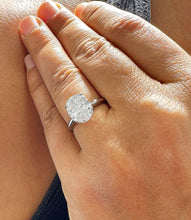Load image into Gallery viewer, GIA Certified 14k Solid White Gold Oval Cut Engagement Ring Wedding, Bridal Propose 3.00ctw F-VS2