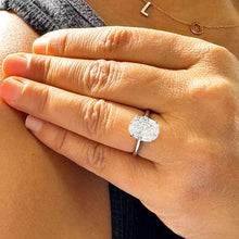 Load image into Gallery viewer, 14k Solid White Gold Oval Cut Moissanite Engagement Ring Wedding, Bridal Propose 3.00ctw