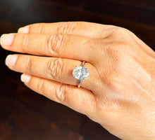 Load image into Gallery viewer, 14k Solid White Gold Oval Cut Moissanite Engagement Ring Wedding, Bridal Propose 3.00ctw