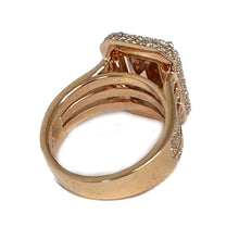 Load image into Gallery viewer, Huge 8.40 Carat Women's 14k solid rose gold emerald cut morganite and natural round cut diamond engagement ring Bridal Wedding