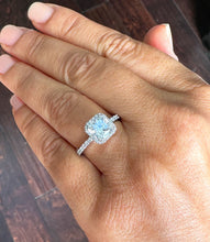 Load image into Gallery viewer, GIA Certified 14K Solid White Gold Cushion And Round Cut Diamond Engagement Ring Bridal Wedding Halo Propose 2.00ctw F-VS2