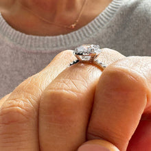 Load image into Gallery viewer, GIA Certified 14K Solid White Gold Cushion And Round Cut Diamond Engagement Ring Bridal Wedding Halo Propose 2.00ctw F-VS2