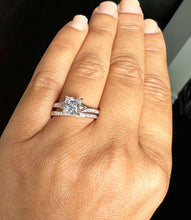 Load image into Gallery viewer, 14k Rose Gold Princess Cut Forever One Moissanite and Natural Diamond Engagement Ring And Band Wedding, Anniversary Bridal 2.10ct