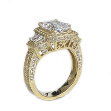 Load image into Gallery viewer, Copy of GIA Certified 14k Solid Yellow Gold Radiant Cut And Round And Trapezoids Cut Diamonds Engagement Ring 3.50ctw F-VS2