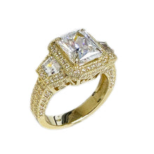 Load image into Gallery viewer, GIA Certified 14k Solid Yellow Gold Radiant Cut And Round And Trapezoids Cut Diamonds Engagement Ring 3.50ctw F-VS2