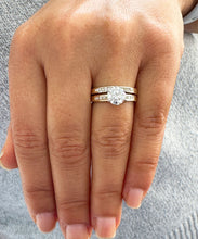 Load image into Gallery viewer, 14K Solid Yellow Gold Round Cut Natural Diamond Engagement Ring And Band Set 1.60ctw
