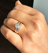 Load image into Gallery viewer, 14K Solid Yellow Gold Round Cut Natural Diamond Engagement Ring And Band Set 1.60ctw