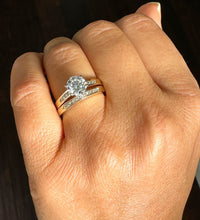 Load image into Gallery viewer, 14K Solid Yellow Gold Round Cut Natural Diamond Engagement Ring And Band Set 1.60ctw