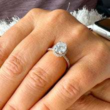 Load image into Gallery viewer, GIA Certified 14k Solid Rose Gold Oval and Round Cut Diamond Engagement Ring Halo 2.50ctw F-VS2