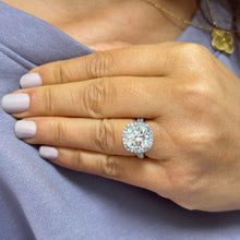 Load image into Gallery viewer, Large 6.00Ctw Women's 14k Solid White Gold Cushion Cut Moissanite And Natural Diamond Engagement Ring Bridal Wedding Halo