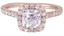 Load image into Gallery viewer, 14k rose gold cushion cut moissanite and diamond engagement ring deco halo Wedding Bridal Anniversary Natural Diamonds 1.80ct