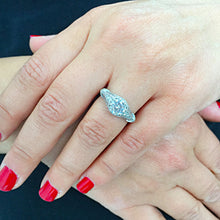 Load image into Gallery viewer, 2.05 Carat round cut forever One moissanite diamond engagement ring antique style Wedding, Bridal, Natural Diamonds 14k Solid White Gold