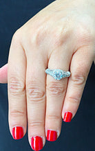 Load image into Gallery viewer, 1.65 Carat round cut diamond engagement ring natural diamonds bridal wedding set halo antique style 14k solid white gold