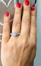 Load image into Gallery viewer, 1.35 Carat round cut diamond engagement ring diamonds bridal wedding set halo antique style 14k solid white gold