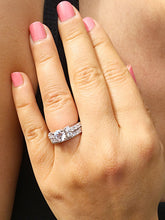 Load image into Gallery viewer, 14k solid white gold round cut diamond engagement ring and band bridal wedding set natural diamonds 2.00ctw