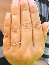 Load image into Gallery viewer, Women's 14k white gold round cut forever one moissanite band anniversary art deco modern half eternity bridal prong 0.30ctw