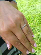 Load image into Gallery viewer, Women's 14k white gold round cut forever one moissanite band anniversary art deco modern half eternity bridal prong 0.30ctw