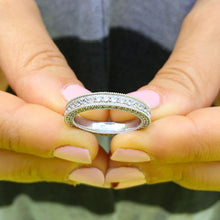 Load image into Gallery viewer, 1.75 Carat Women's 14k Solid white gold Round cut eternity diamond band anniversary Wedding, Anniversary, Bridal Natural Diamonds Filigree