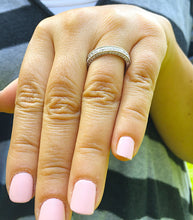 Load image into Gallery viewer, 2 Carat Women's 14k white gold round cut forever one moissanite band anniversary deco modern half eternity bridal prong