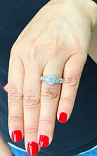 Load image into Gallery viewer, 1.65 Carat round cut diamond engagement ring natural diamonds bridal wedding set halo antique style 14k solid white gold