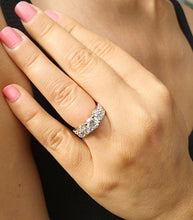 Load image into Gallery viewer, 14k solid white gold round cut diamond engagement ring and band bridal wedding set natural diamonds 2.00ctw