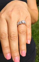 Load image into Gallery viewer, 14k solid white gold round cut diamond engagement ring and band bridal wedding set natural diamonds 2.00ctw