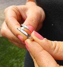 Load image into Gallery viewer, 14k solid and heavy white gold princess cut FOREVER ONE moissanite engagement ring tension set bridal wedding anniversary 1.00ctw