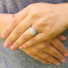 Load image into Gallery viewer, 14k solid white gold cushion cut forever one moissanite and diamond engagement ring bezel Bridal Wedding Halo Natural Diamonds 1.70ct