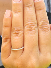 Load image into Gallery viewer, Women's 14k white gold round cut forever one moissanite band anniversary art deco modern half eternity bridal prong 0.30ctw