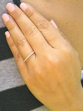 Load image into Gallery viewer, Women's 14k white gold round cut forever one moissanite band anniversary art deco modern half eternity bridal prong 0.30ctw