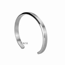 Load image into Gallery viewer, Elegant 14K or 18K Solid and Very Heavy White / Yellow / Or Rose Gold Men's Cuff Bangle 6mm Width Knife Cut Edges
