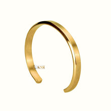 Load image into Gallery viewer, Elegant 14K or 18K Solid and Very Heavy White / Yellow / Or Rose Gold Men's Cuff Bangle 6mm Width Knife Cut Edges