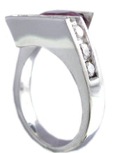 Load image into Gallery viewer, 14k solid white gold oval ruby and diamonds semi tension set ring Bridal Natural Diamonds Wedding Anniversary Engagement 4.02ctw