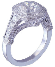 Load image into Gallery viewer, 18k white gold cushion cut diamond engagement ring bezel set 2.40ct h-vs2 egl us
