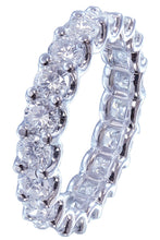 Load image into Gallery viewer, Large 14k solid white gold round cut forever one moissanite eternity band anniversary prong set propose promise 4.00ctw