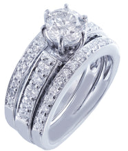 Load image into Gallery viewer, 14k round cut diamond engagement ring and band antique deco 1.75ct H-SI1 EGL US