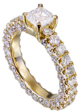 Load image into Gallery viewer, 14K Yellow Gold Asscher Cut Diamond Engagement Ring Prong 2.60ctw H-VS2 EGL USA
