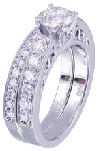 Load image into Gallery viewer, 14k White Gold Round Cut Diamond Engagement Ring And Band 1.45ctw H-VS2 EGL USA