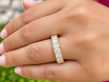 Load image into Gallery viewer, Round Cut Cvd Diamonds Three Sided Eternity Band Set Anniversary Band Prong Set Wedding Band In 14k Solid Rose Gold Eternity Band 4.00ctw
