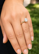 Load image into Gallery viewer, Round Cut Moissanite Engagement Ring Solitaire Six Prong Set Minimalist 14k Solid Yellow Gold Bridal Ring For Her Women's Wedding Set 3.00ct
