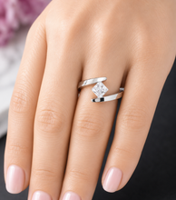 Load image into Gallery viewer, Princess Cut Moissanite Engagement Ring Tension Set Solitaire Bridal Ring 14k Solid And Heavy White Gold Wedding Anniversary Ring 1.50ct
