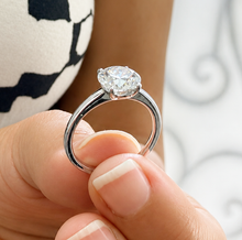 Load image into Gallery viewer, Round Cut Diamond Engagement Ring Four prong set Solitaire IGI Certified Minimalist In 14k Solid White Gold Wedding Bridal Ring 2.00ct
