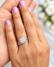 Load image into Gallery viewer, GIA Certified Cushion And Round Cut Natural Diamond Engagement Ring And Band Halo Bridal Wedding Bridal Set 14k Solid White Gold 1.75ctw
